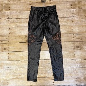 NWT Missshop Faux Leather Animal Print Leggings | S